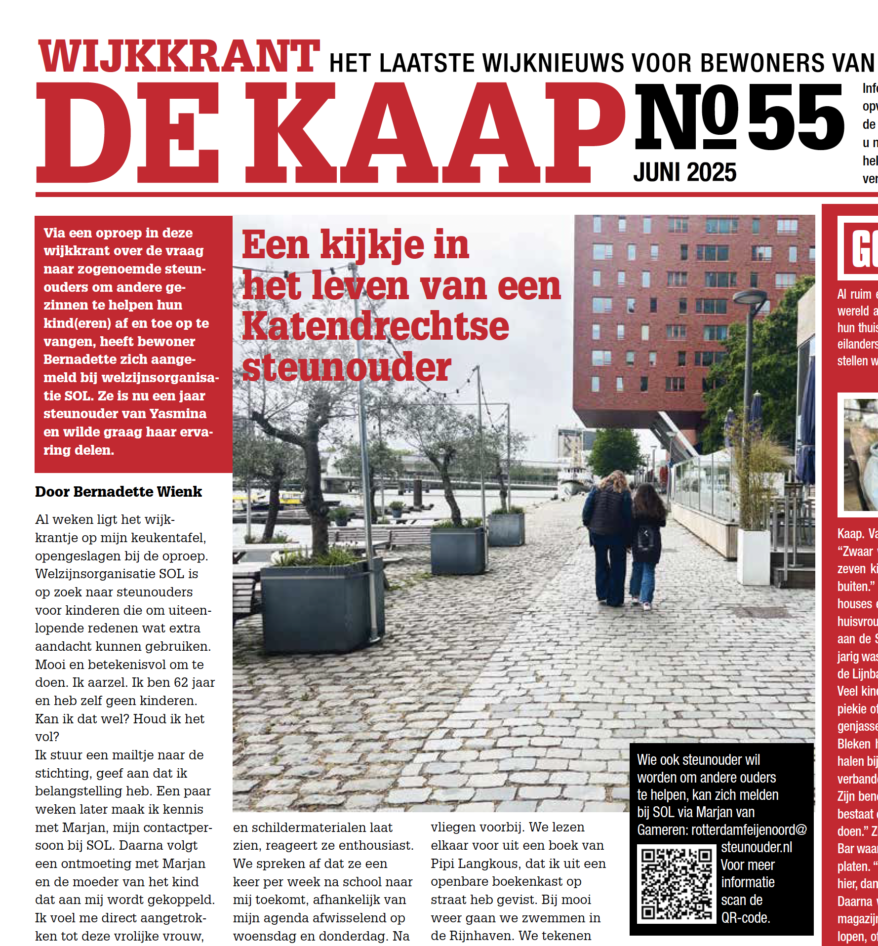 Wijkkrant de Kaap 55 - Een kijkje in het leven van een Katendrechtse steunouder, juni 2025